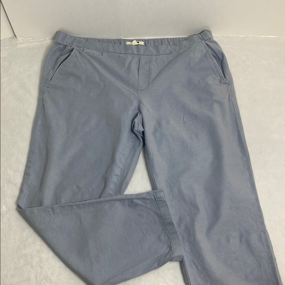 Esprit Casual Linen and Cotton Blend Chino Pants - Slate Blue Size 14 - Picture 5 of 14